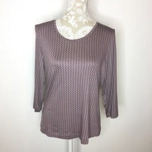 BASLER Printed Blouse 3/4 Sleeve Top MED  ac328